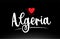Algeria country text typography logo icon design on black background