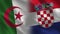 Algeria and Croatia Realistic Half Flags Together