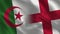 Algeria and England Realistic Half Flags Together