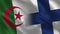 Algeria and Finland Realistic Half Flags Together