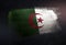 Algeria Flag Made of Metallic Brush Paint on Grunge Dark Wall