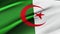 Algeria Flag Waving in Wind Slow Motion Animation . 4K Realistic Fabric Texture Flag Smooth Blowing on a windy day Continuous