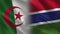 Algeria and Gambia Realistic Half Flags Together