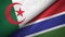 Algeria and Gambia two flags textile cloth, fabric texture