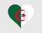 Algeria Heart Flag. Algerian Love Shape Country Nation National Flag. People`s Democratic Republic of Algeria Banner Icon Sign Sym
