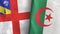 Algeria and Herm two flags textile cloth 3D rendering