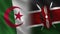 Algeria and Kenya Realistic Half Flags Together