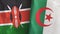 Algeria and Kenya two flags textile cloth 3D rendering