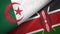 Algeria and Kenya two flags textile cloth, fabric texture