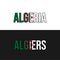 Algeria lettering design. World vector. Flag country design. Identity of country. Symbol and icon