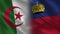 Algeria and Liechtenstein Realistic Half Flags Together