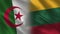 Algeria and Lithuania Realistic Half Flags Together