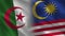 Algeria and Malaysia Realistic Half Flags Together