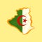 Algeria - Map colored with Algerian flag