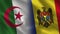 Algeria and Moldova Realistic Half Flags Together