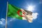 Algeria national flag on flagpole