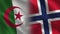Algeria and Norway Realistic Half Flags Together