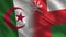 Algeria and Oman Realistic Half Flags Together