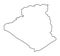 Algeria outline map vector illustration