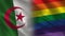 Algeria and Pride Realistic Half Flags Together