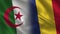 Algeria and Romania Realistic Half Flags Together