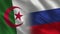 Algeria and Russia Realistic Half Flags Together