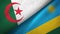 Algeria and Rwanda two flags textile cloth, fabric texture