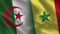 Algeria and Senegal Realistic Half Flags Together