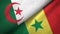 Algeria and Senegal two flags textile cloth, fabric texture