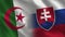 Algeria and Slovakia Realistic Half Flags Together