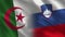 Algeria and Slovenia Realistic Half Flags Together
