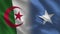 Algeria and Somalia Realistic Half Flags Together