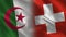 Algeria and Switzerland Realistic Half Flags Together