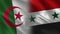 Algeria and Syria Realistic Half Flags Together