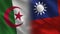 Algeria and Taiwan Realistic Half Flags Together