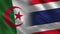 Algeria and Thailand Realistic Half Flags Together