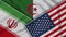 Algeria United States of America Iran Flags Together Fabric Texture Illustration