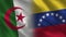 Algeria and Venezuela Realistic Half Flags Together