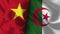 Algeria and Vietnam Realistic Flag â€“ Fabric Texture Illustration