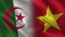 Algeria and Vietnam Realistic Half Flags Together