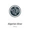 Algerian dinar vector icon on white background. Flat vector algerian dinar icon symbol sign from modern africa collection for