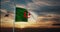 Algerian flag waving represents the People`s Democratic Republic of Algeria - 4k