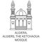 Algiera, Algiers, The Ketchaoua Mosque travel landmark vector illustration