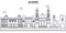 Algiers architecture line skyline illustration. Linear vector cityscape with famous landmarks, city sights, design icons