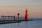 Algoma Pierhead Lighthouse Along Lake Michigan