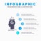 Algorithm, brain, conclusion, process, thinking Infographics Template for Website and Presentation. GLyph Gray icon with Blue