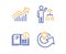 Algorithm, Demand curve and Instruction info icons set. Share idea sign. Vector