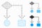 Algorithm Flowchart Vector Mesh Carcass Model and Triangle Mosaic Icon