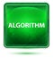 Algorithm Neon Light Green Square Button