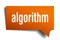 Algorithm orange 3d speech bubble